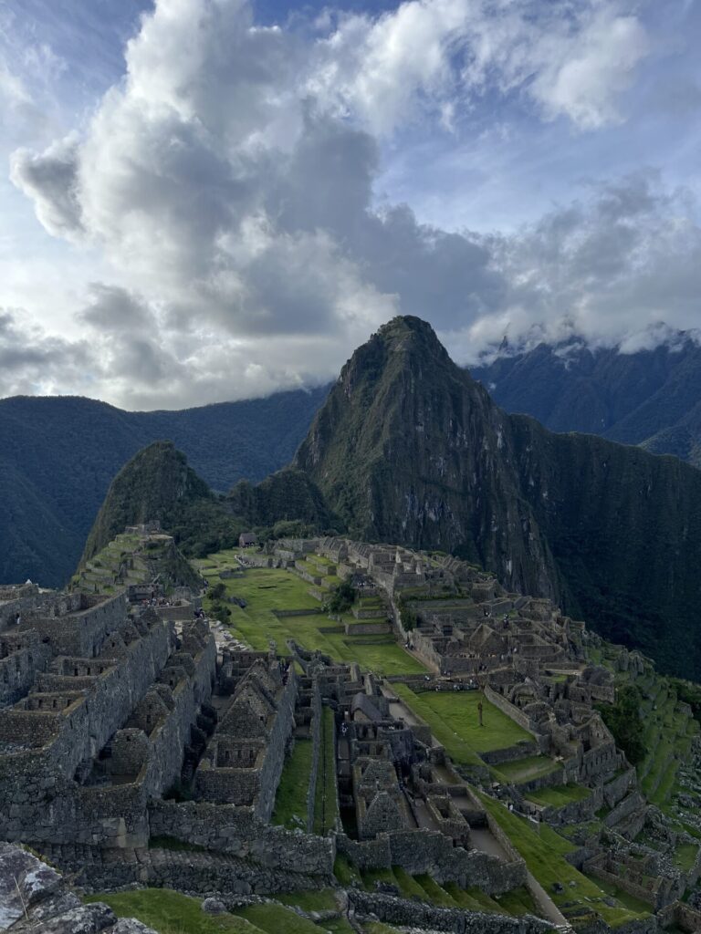 View of the ancient Incan ruins of Machu Picchu