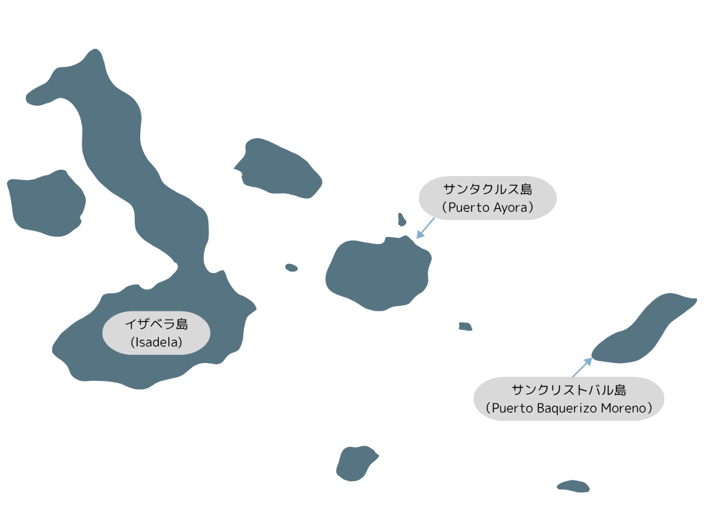 ガラパゴス諸島の全体地図の画像